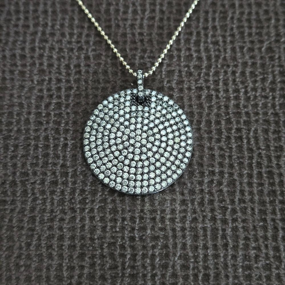 Mary Louise Designs Pave Disc💿 Pendant Necklace - Picture 3 of 15
